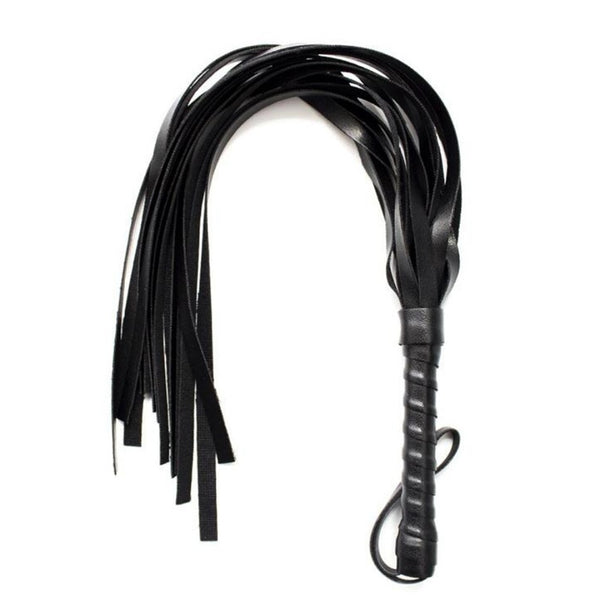 Faux Leather Pimp Whip Riding Crop Party Flogger Queen Black Horse Whip New