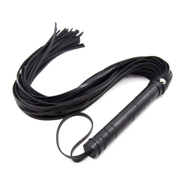 Faux Leather Pimp Whip Riding Crop Party Flogger Queen Black Horse Whip New