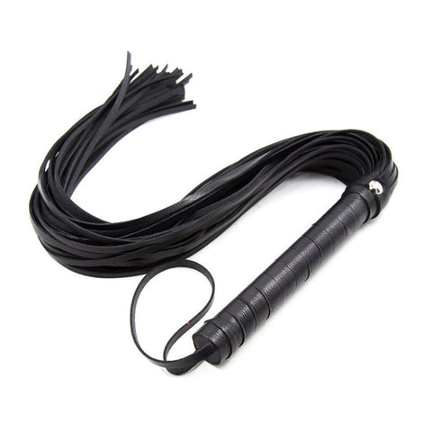 Faux Leather Pimp Whip Riding Crop Party Flogger Queen Black Horse Whip New