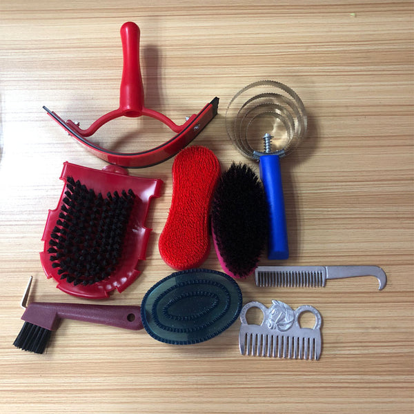 New 9 In 1 Horse Cleanning Tool With Horse Grooming Kit